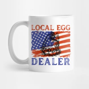 American Flag Local Egg Dealer Chicken Mug